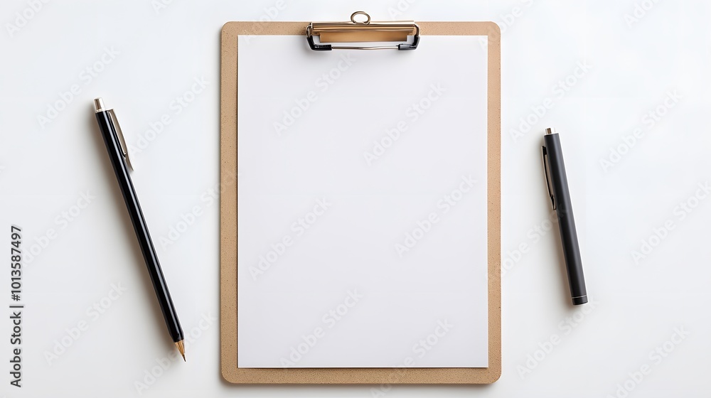 Blank Clipboard Writing Board on White Background, minimalistic design, versatile for notes or presentations, ideal for office or educational use Blank Clipboard Writing Board on White Background, minimalistic design, versatile for notes or presentations, ideal for office or educational use