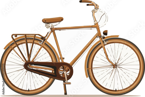 Vintage bicycle icon flat on white isolated background, vector design.