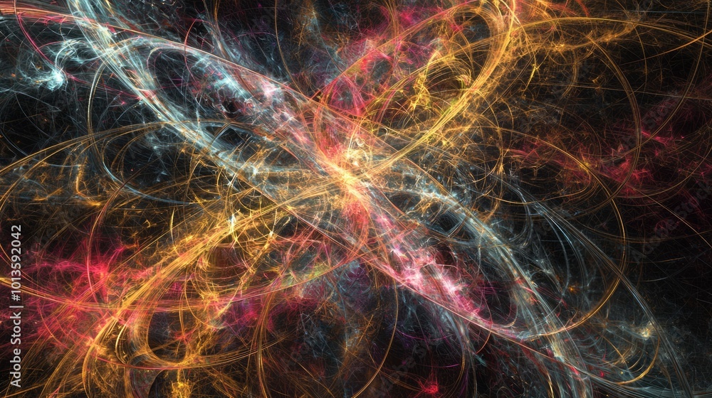 Abstract Art with Intertwining Lines and Colors Abstract Art with Intertwining Lines and Colors