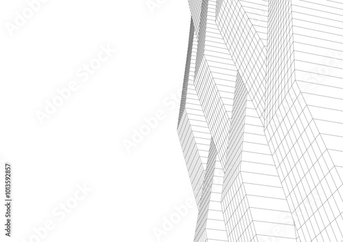 Architectural drawing 3d vector illustration