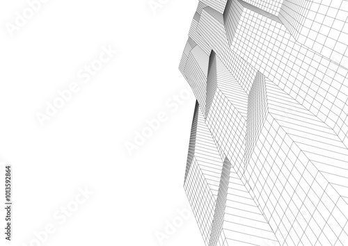 Architectural drawing 3d vector illustration