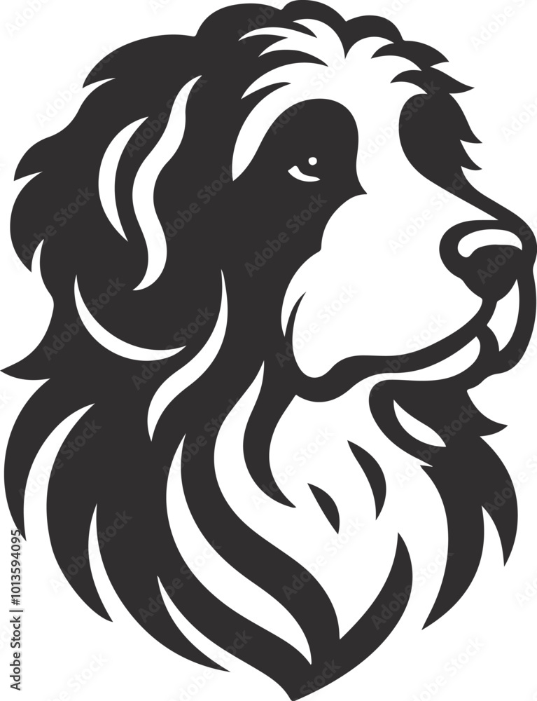 Bernedoodle Dog different poses silhouette vector design Bernedoodle Dog different poses silhouette vector design