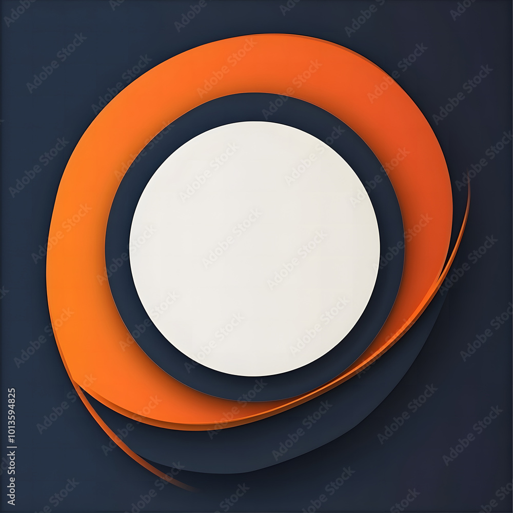 Orange and navy blue background with simple shapes design, a white circle in the middle for an icon design, flat design style, minimalistic design, vector graphics design, Orange and navy blue background with simple shapes design, a white circle in the middle for an icon design, flat design style, minimalistic design, vector graphics design,