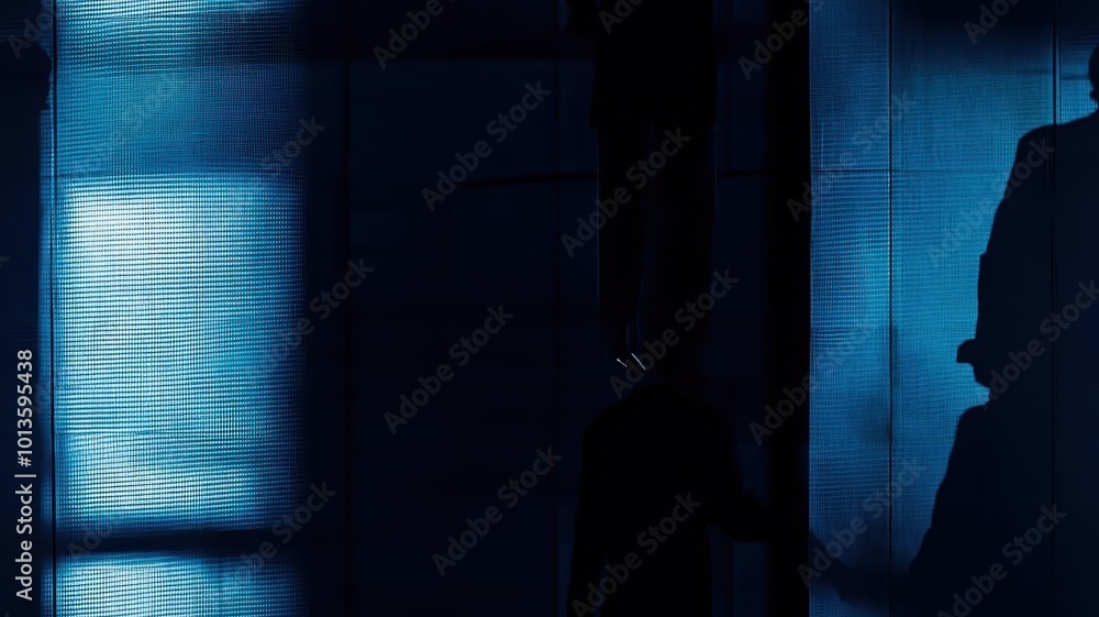 Fototapeta premium 6Businessman shaking hands with a shadowy figure, representing hidden scams in business deals Fraud, deceptive business
