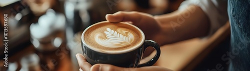 Friendly Barista Serves Cus...
