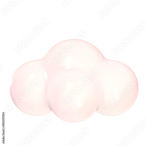 Cute 3D cloud icon sticker illustration