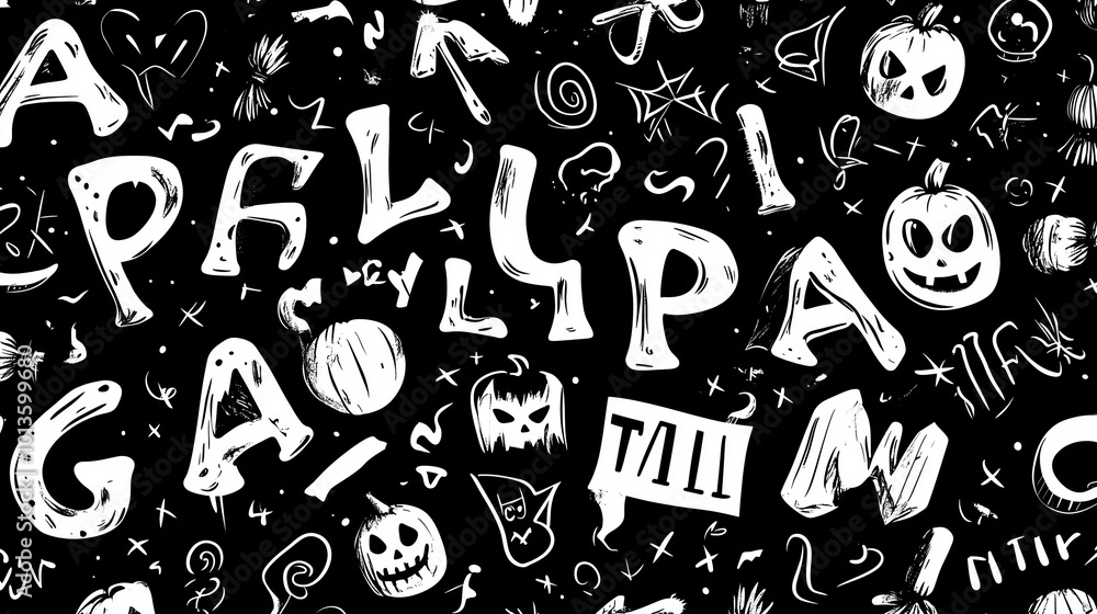 black and white alphabet halloween background black and white alphabet halloween background