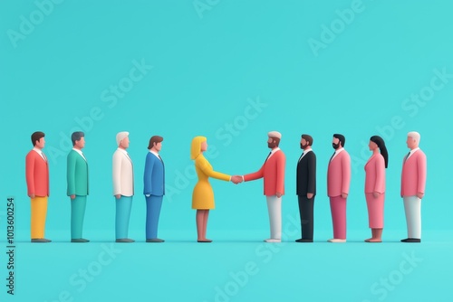Diverse Professionals Shaking Hands in Office Concept