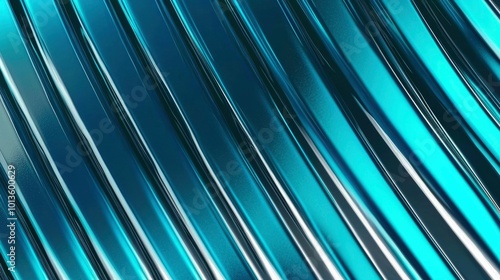 Abstract Pattern of Diagonal, Shiny, Turquoise and Silver Stripes