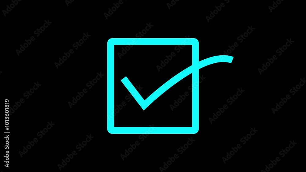 Abstract simple tick mark icon animation on 4k video. Abstract simple tick mark icon animation on 4k video.