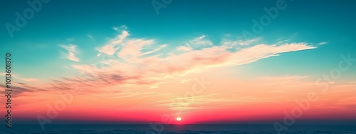 Stunning Sunset Sky in Minimal Landscape Photography with Serene Side View