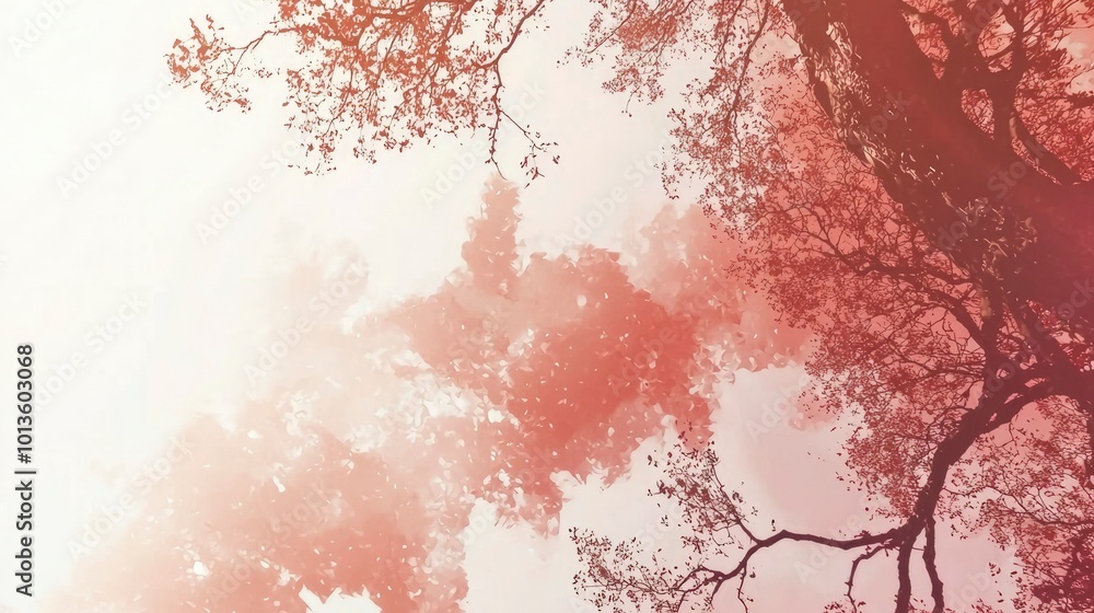 Abstract Watercolor Painting of Tree Branches with a Blurred Background Abstract Watercolor Painting of Tree Branches with a Blurred Background