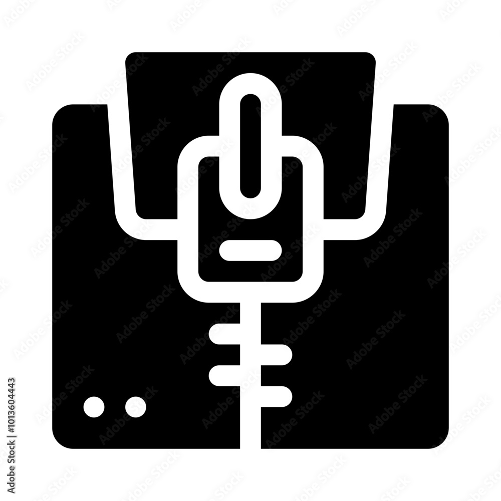 Zipper glyph icon Zipper glyph icon