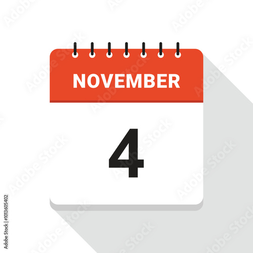 November 4 Calendar Date icon