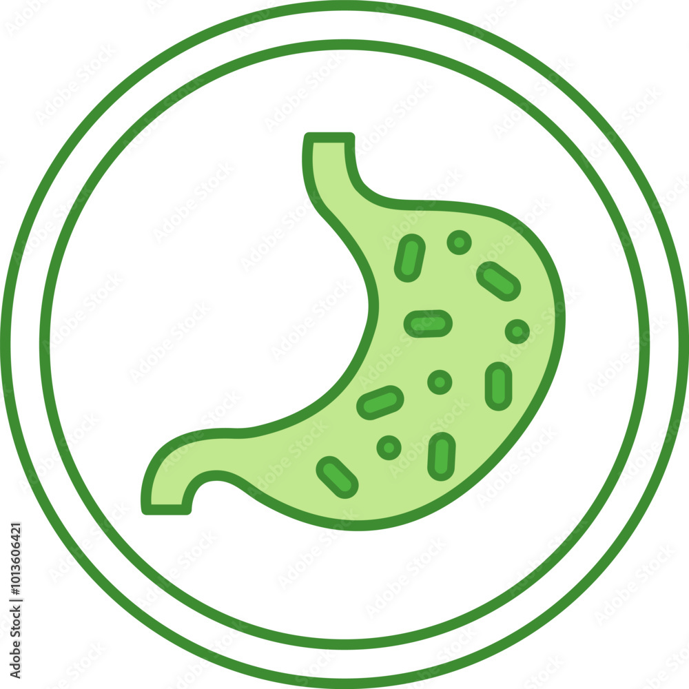 Green Label Contains Probiotics. Vector Icon. Cat's Food Properties. Food Packaging Sticker Green Label Contains Probiotics. Vector Icon. Cat's Food Properties. Food Packaging Sticker