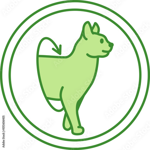 Green Antioxidants Label. Vector Icon. Cat's Food Properties. Food Packaging Sticker