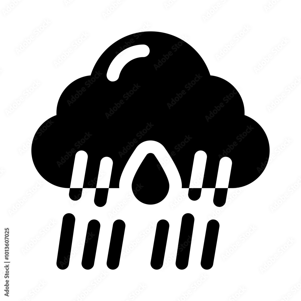 Obraz premium Cloud with Rain glyph icon