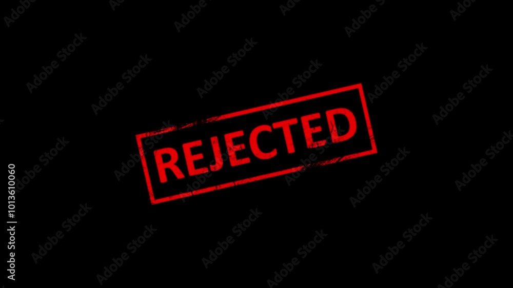 rejected stamp animation motion graphic 4k animated on black background rejected stamp animation motion graphic 4k animated on black background