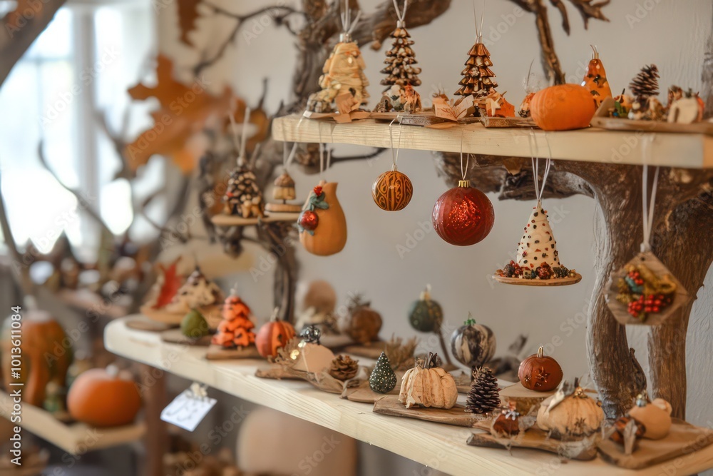 A Thanksgiving-themed craft fair with handmade ornaments. A Thanksgiving-themed craft fair with handmade ornaments.