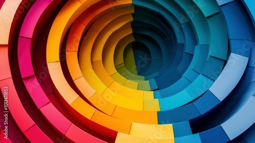 Wallpaper Mural Abstract Colorful Spiral of Curved Panels Torontodigital.ca