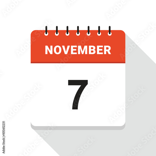 November 7 Calendar Date icon