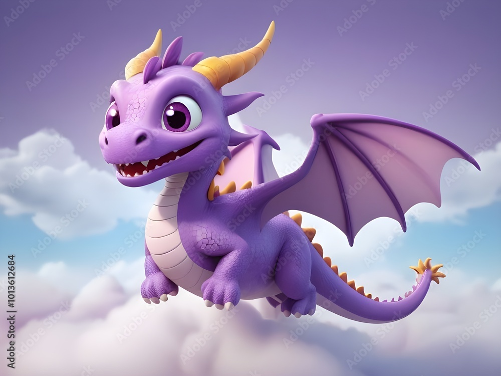 3D cartoon style cute dragon 3D cartoon style cute dragon