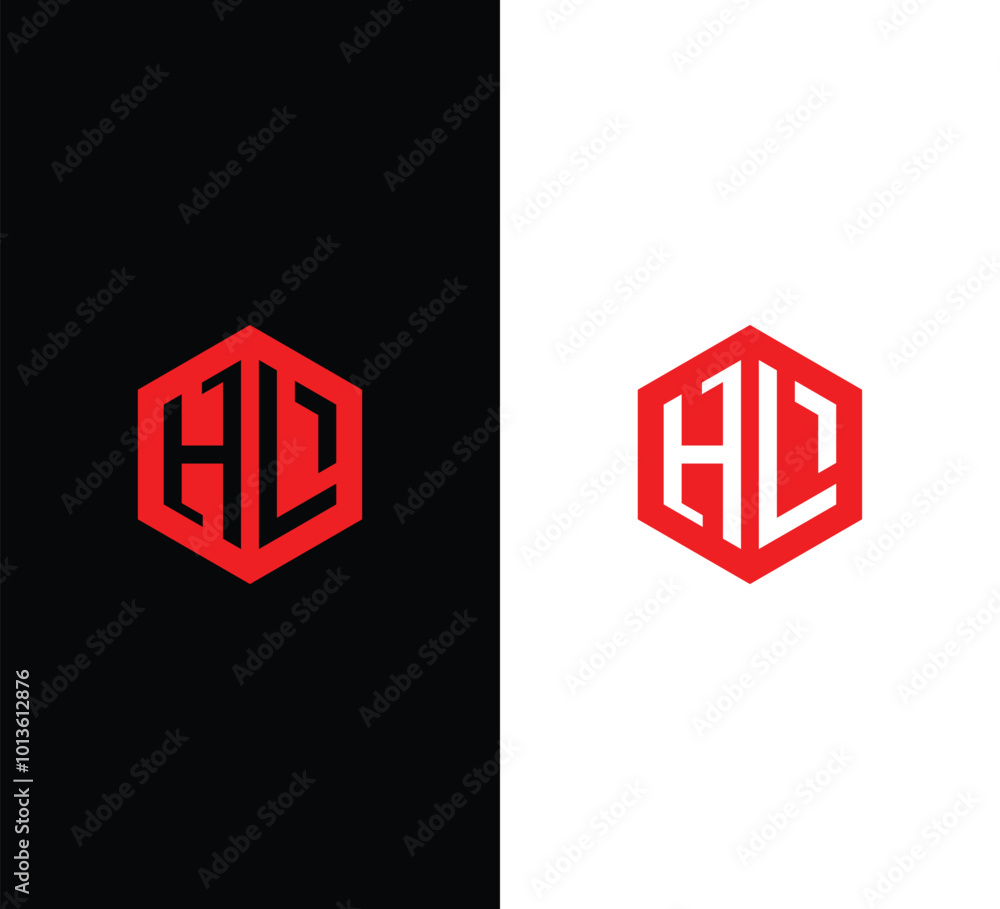 Minimalist Hexagonal HL Lettermark Logo Minimalist Hexagonal HL Lettermark Logo