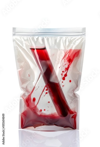 A blood bag on a white background photo