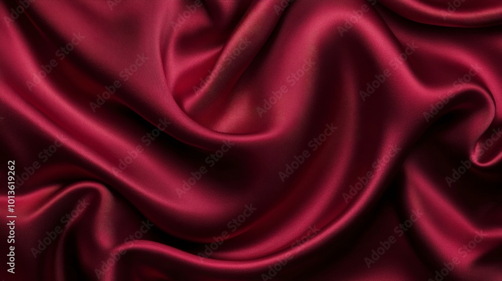 Rich red silk fabric with luxurious smooth folds and elegant draping Rich red silk fabric with luxurious smooth folds and elegant draping