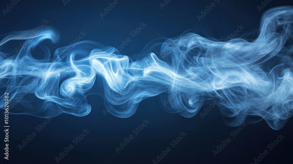 A swirling pattern of blue smoke against a dark background, creating a mystical atmosphere. A swirling pattern of blue smoke against a dark background, creating a mystical atmosphere.