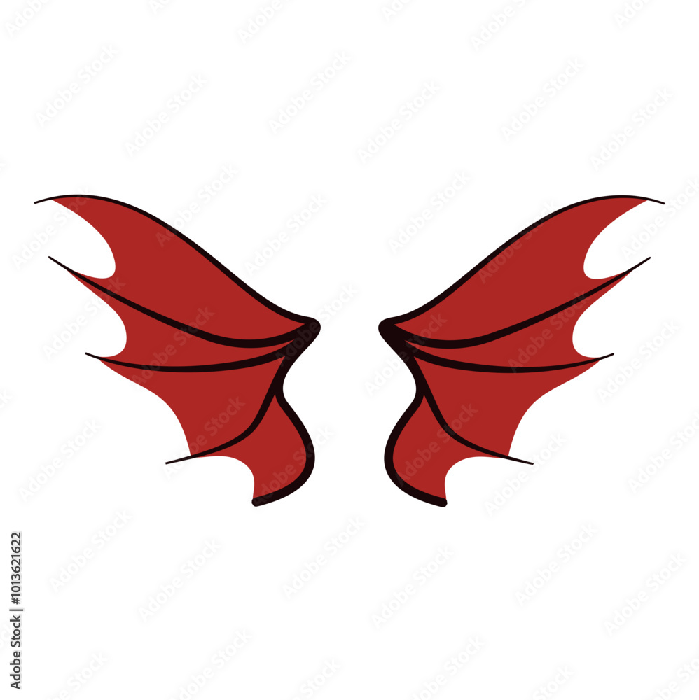 Obraz premium Red devil wings vector