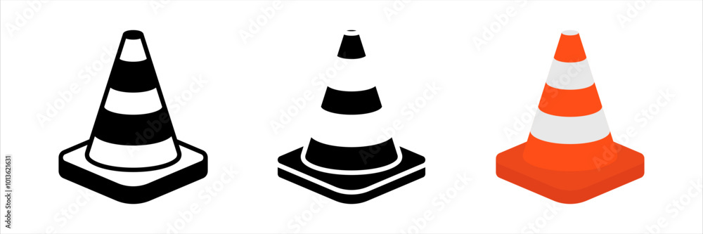 Traffic Cone icon set. Road cone sign. for mobile concept and web design. vector illustration on white background Traffic Cone icon set. Road cone sign. for mobile concept and web design. vector illustration on white background