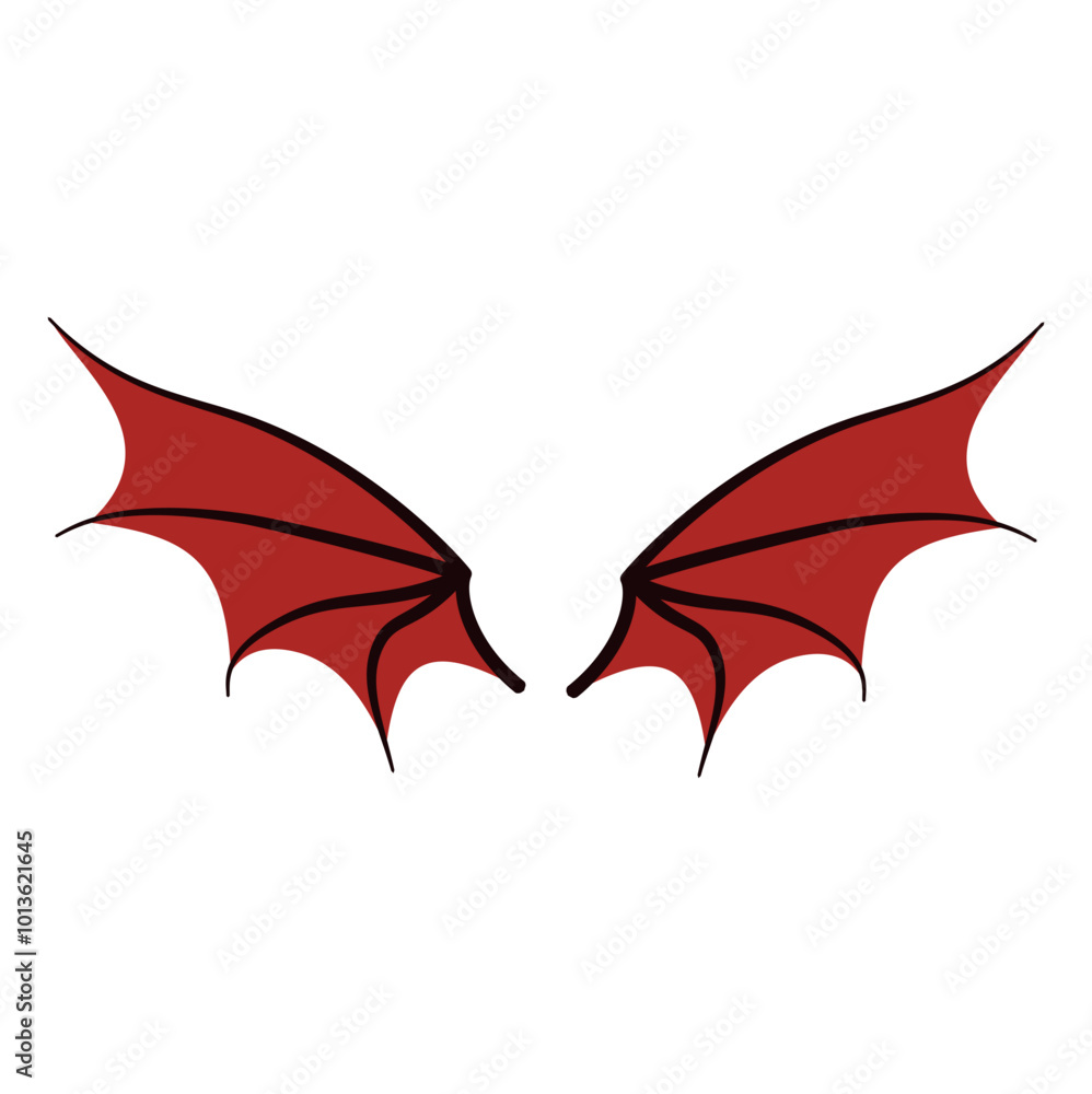 Obraz premium Red devil wings vector