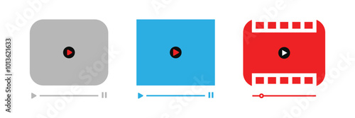 Video icon set. Containing camera, play, pause, media, online video, live, production, player, movie and cinema icons. Solid icon collection. Video vector. Eps 10.