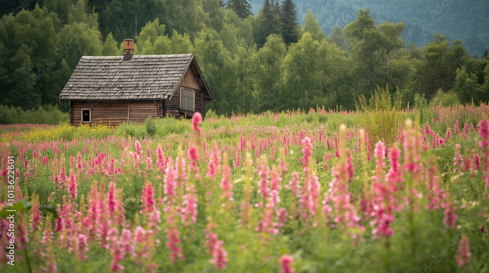 photo of beautiful meadow with flowers photo of beautiful meadow with flowers
