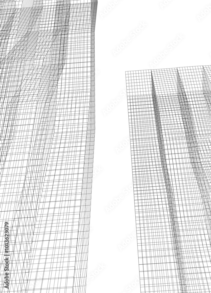 Architectural drawing 3d vector illustration Architectural drawing 3d vector illustration