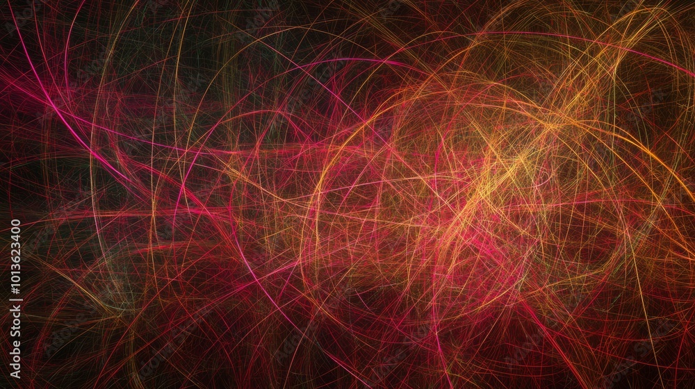 Abstract Background with Intertwined Lines in Red, Yellow, and Gold Abstract Background with Intertwined Lines in Red, Yellow, and Gold