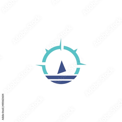 Premium compass rose vector logo design