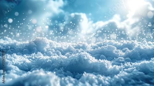 Wallpaper Mural Falling Snow Winter Background. Christmas, New Year Celebration Snowflakes Pattern. Realistic Snow. Winter Ad Decoration. Winter blue background of falling snow. Christmas and New Year card design. Torontodigital.ca
