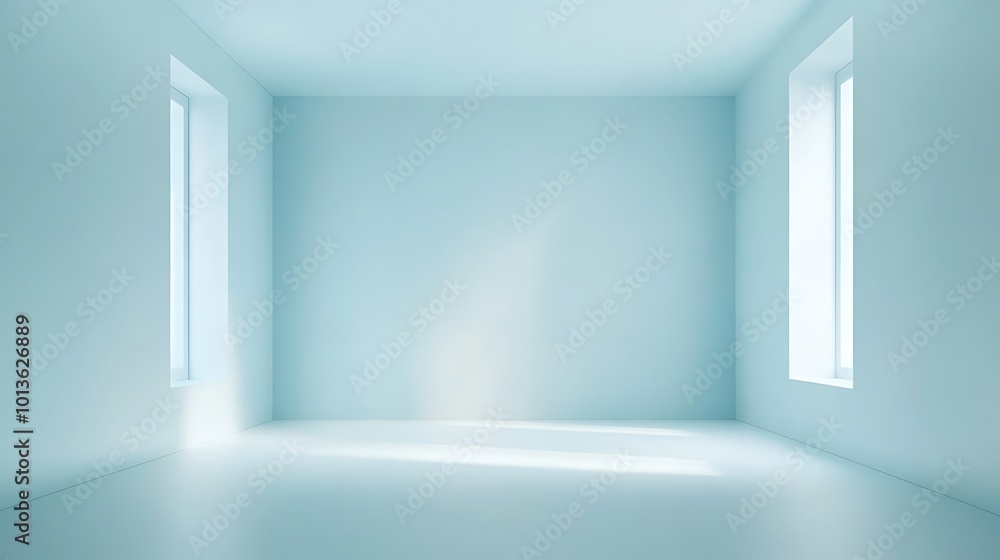 Empty room with two windows and a bright light. Empty room with two windows and a bright light.