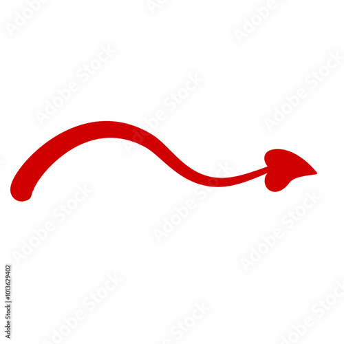 Red devil tail with arrow for Halloween party vector illustration