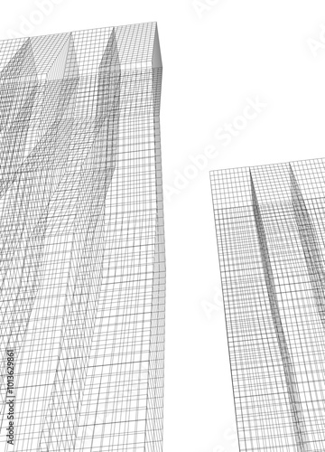 Architectural drawing 3d vector illustration