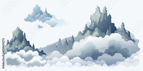 Set of Fog and Mist Effects: fog and mist, with varying densities and layering for atmospheric depth.
