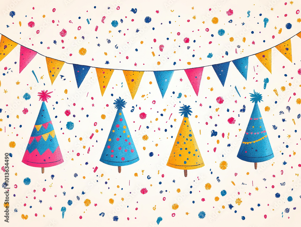 Fun New Year's Day 2025 festive email signatures illustrations with bright colors and celebratory icons like party hats, streamers, and confetti Fun New Year's Day 2025 festive email signatures illustrations with bright colors and celebratory icons like party hats, streamers, and confetti