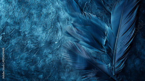 Wallpaper Mural A blue background with feathers on it Torontodigital.ca
