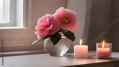 camellia on table