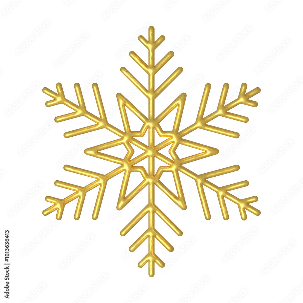 3D golden snowflake illustration. PNG with transparent background. 3D golden snowflake illustration. PNG with transparent background.
