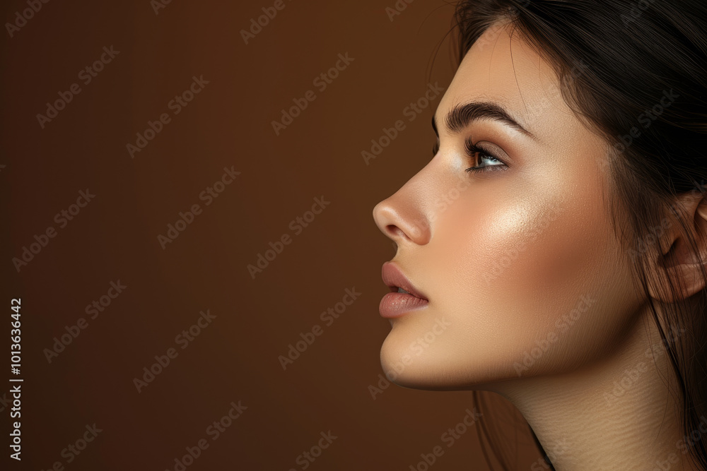 A woman with a beautiful face and long hair A woman with a beautiful face and long hair
