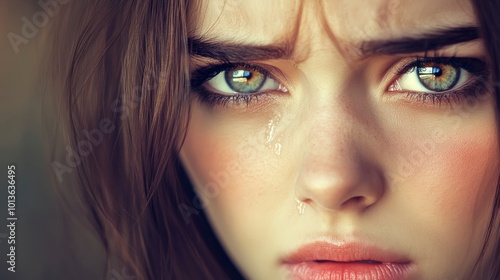 Wallpaper Mural Close-up of a woman's face with tears in her eyes Torontodigital.ca