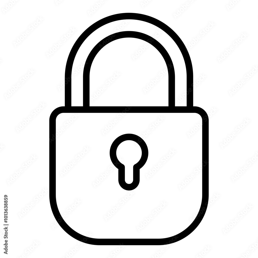 Locked padlock line icon. Locked padlock line icon.
